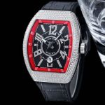Franck Muller V45 SC DT series Silver steel case with White diamonds Diameter 42mm watch